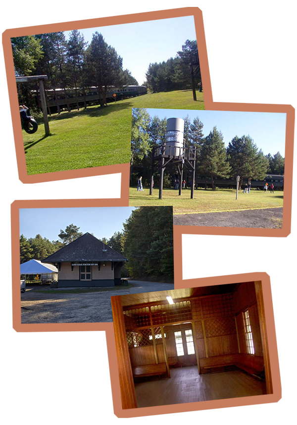 Former Lake Clear Junction rail corridor converted into the Lake Placid–Tupper Lake Rail Trail, with Charlie’s Inn serving cyclists, snowmobilers, hikers, and outdoor visitors.